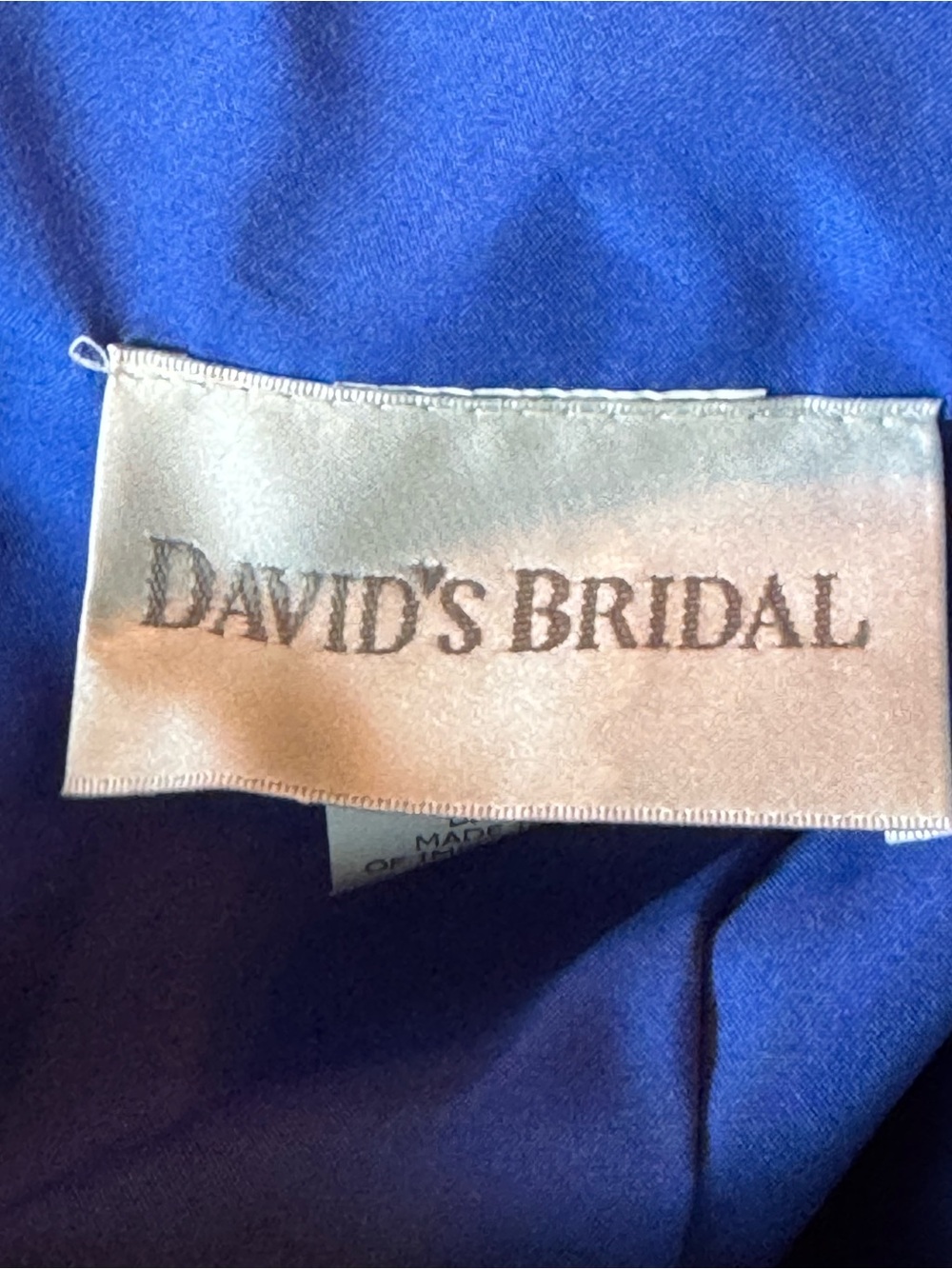 David's Bridal Royal Blue Cross-Over Halter Fit & Flare Mini Dress sz 8 - Picture 6 of 7